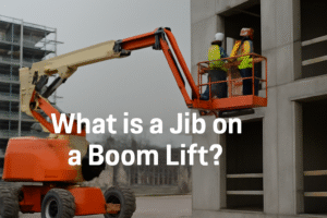 jib and boom lift at work