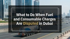 Fuel gauge photo at off hire showing low level for refuelling charge Dubai